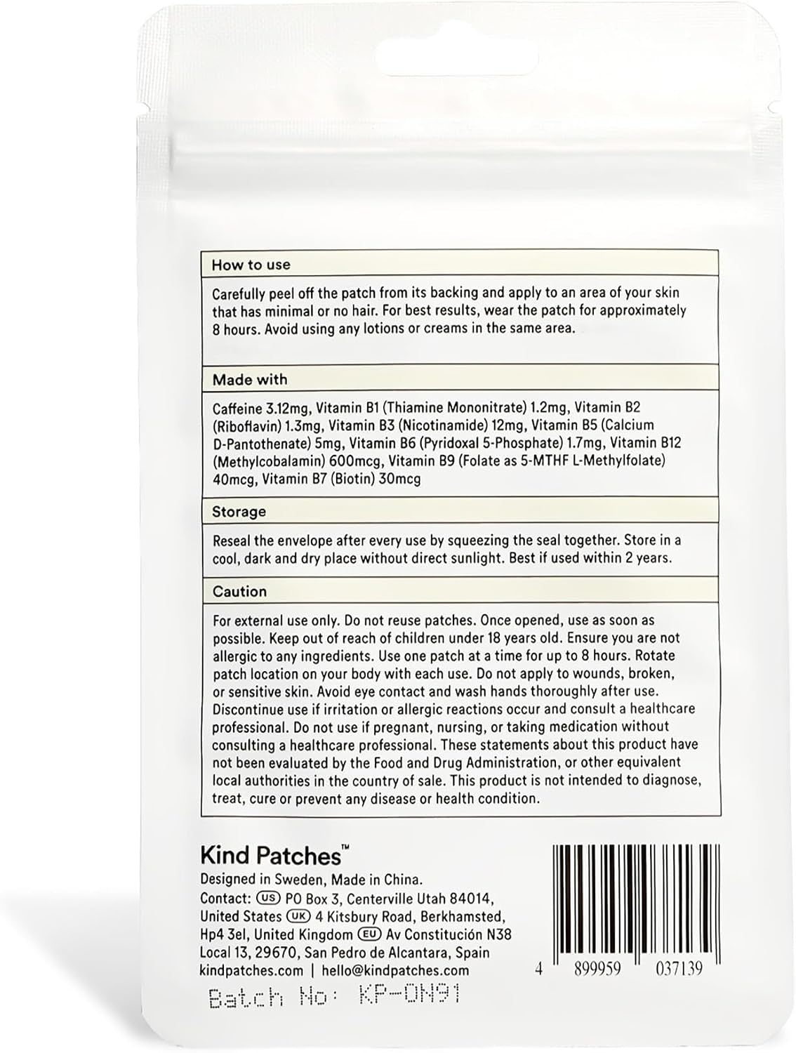 Energy Patches - Vegan, Latex Free - 30 Count